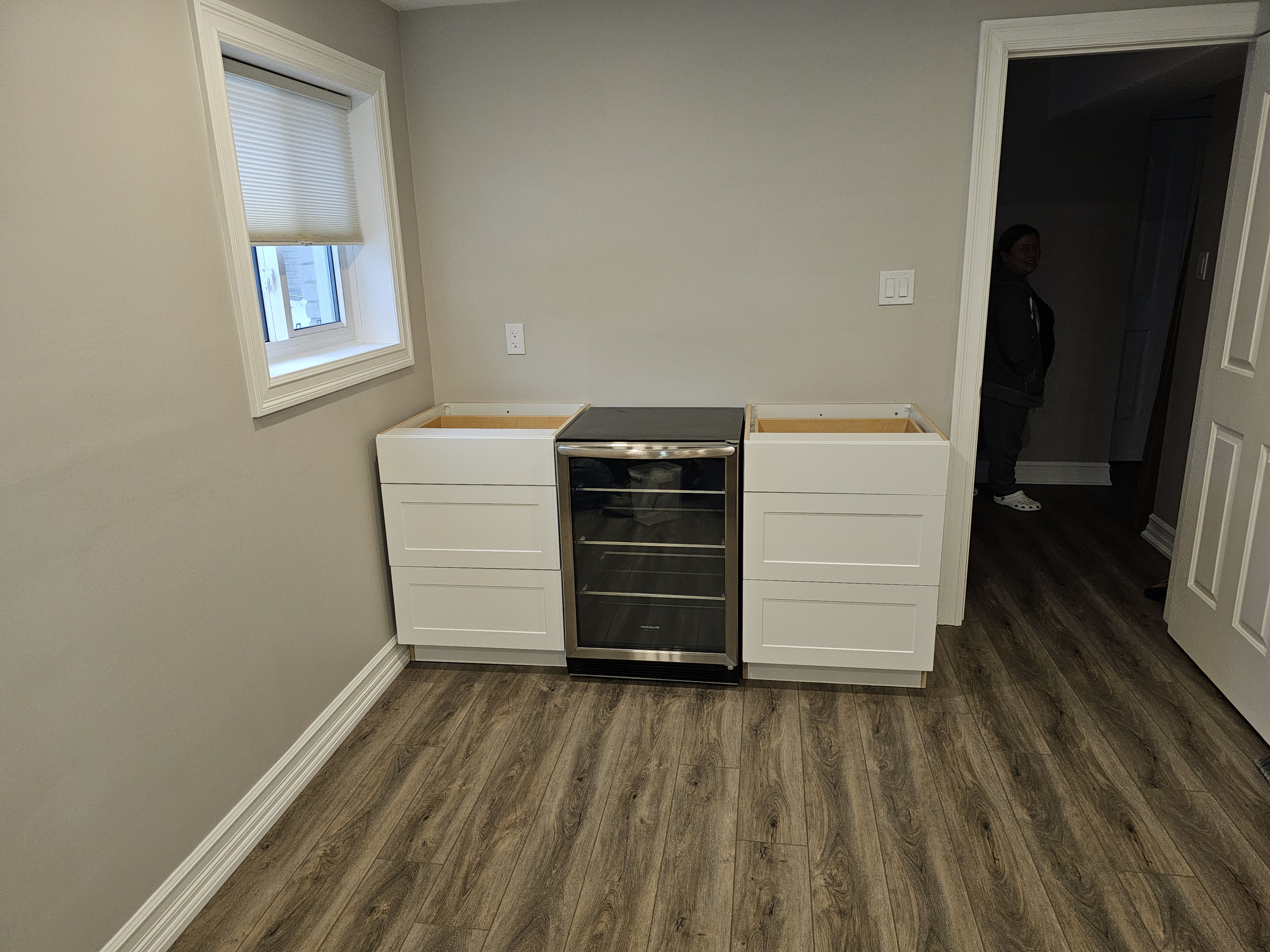 Here is an image of a flooring or stair renovation.