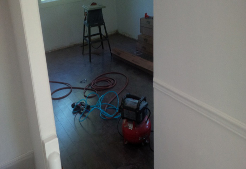 Here is an image of a renovations for walls flooring or ceiling repair.