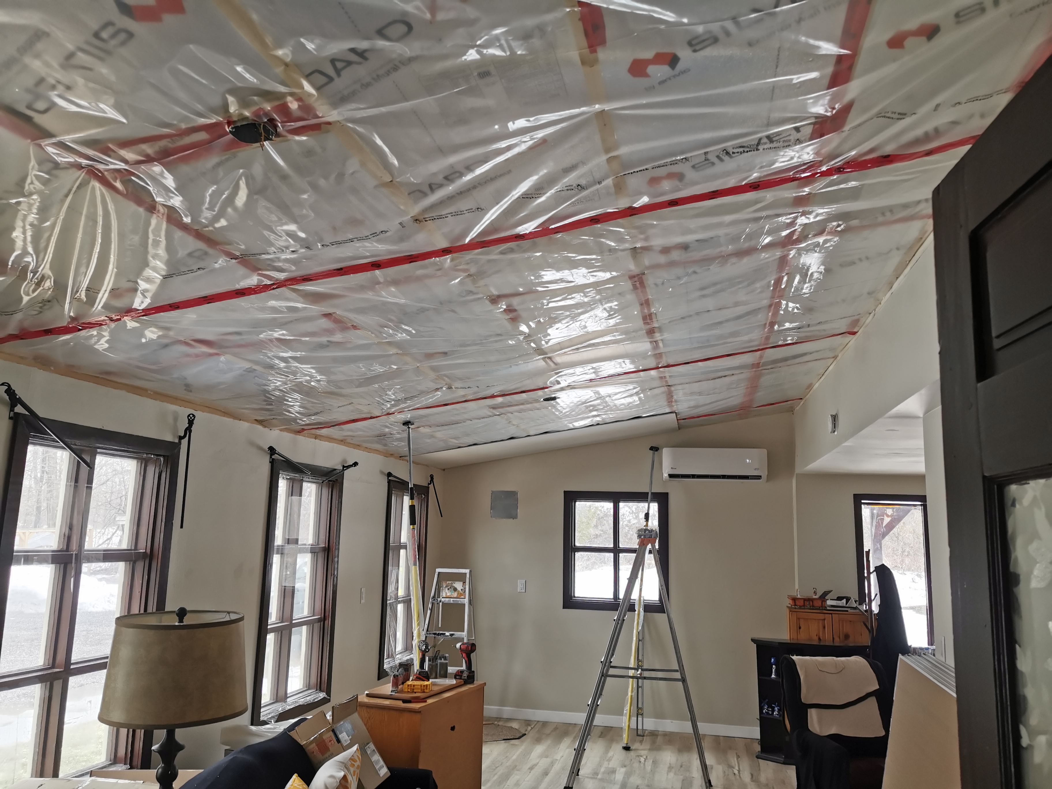 Here is an image of a renovations for walls flooring or ceiling repair.